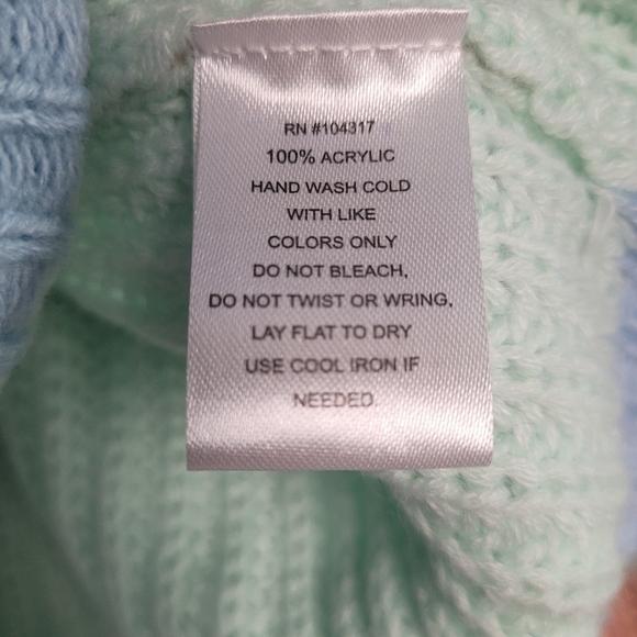 NWT Derek Heart Size L Pastel Cropped Tattered Raw Hem Striped Sweater - Picture 5 of 8